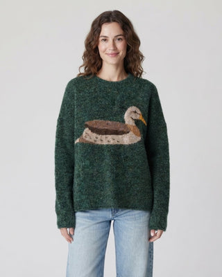 Cozy Knit Mallard Sweater / Forest Green