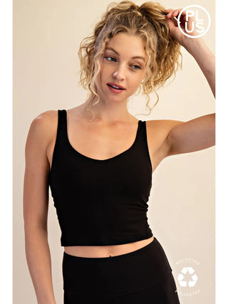 Plus Size V Neck Yoga Top / Black