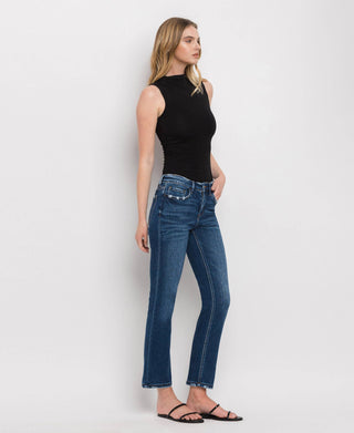Mid Rise Ankle Slim Straight Jeans / Wax Plant