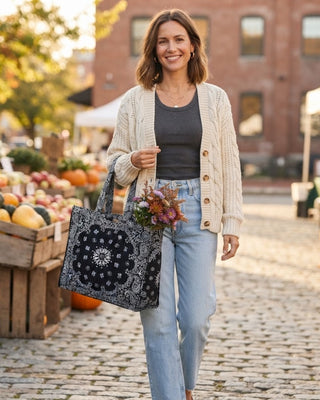Bandana Tote Bag / Black