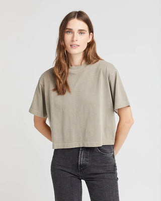 Relaxed Crop Tee / Warm Grey
