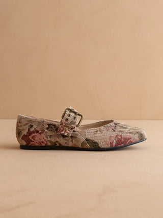 Tapestry Ballet Fall Flat with Buckle / Mauve Tapestry