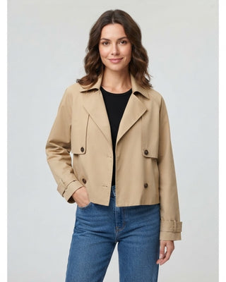 Marisol Cropped Trench Jacket / Camel