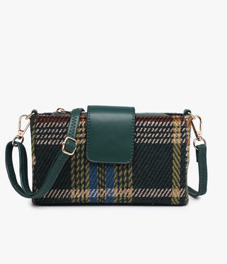 Luciana Plaid Crossbody / Green Rust