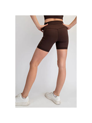 Nylon Butter 6in Biker Shorts / Espresso
