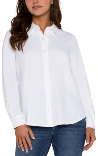 Long Sleeve Button Front Knit Shirt