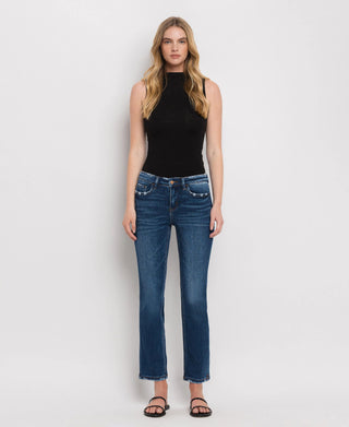 Mid Rise Ankle Slim Straight Jeans / Wax Plant