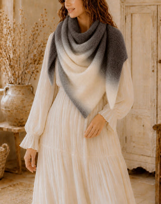 Ultra-Soft Ombré Triangle Scarf w/ Pull-Through Loop