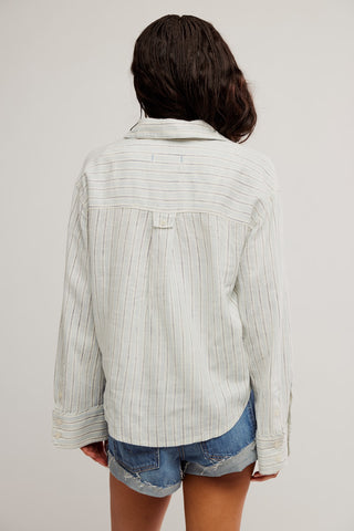 Striped Linen Laurel / Ivory Combo
