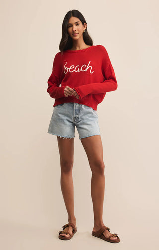 Sienna Beach Sweater/ Cabana Red