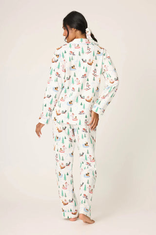 Sleigh All Day 3-Piece Flannel PJ Set / White