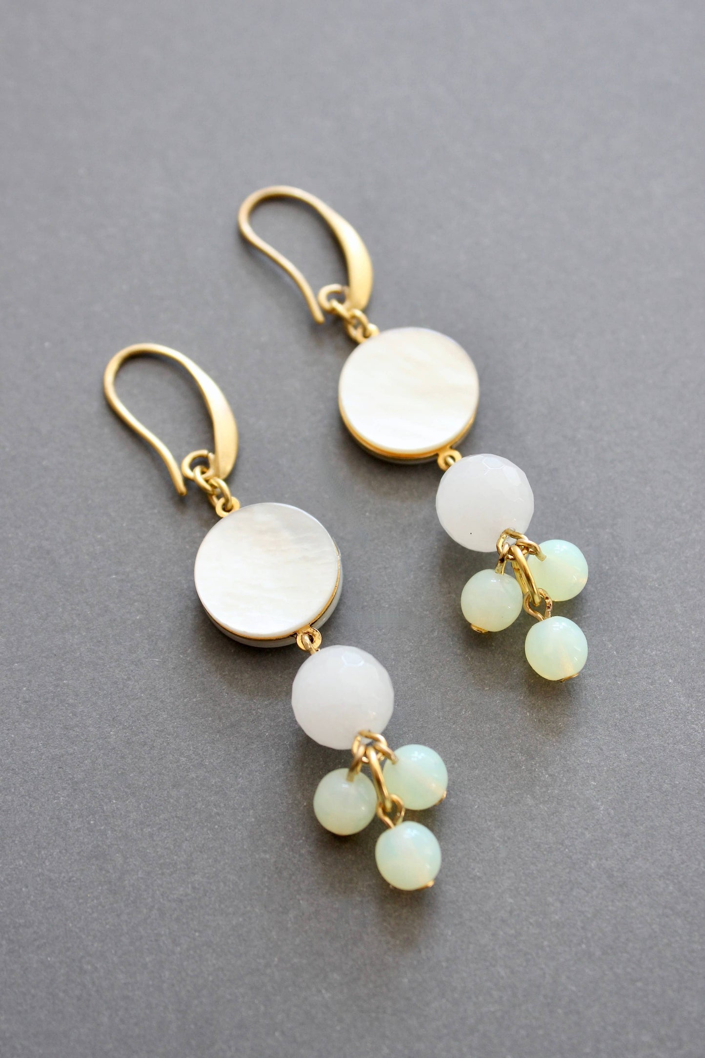 ISLE36 Mother-of-pearl and glass cluster earrings