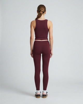 Contrast Binding Legging / Burgundy