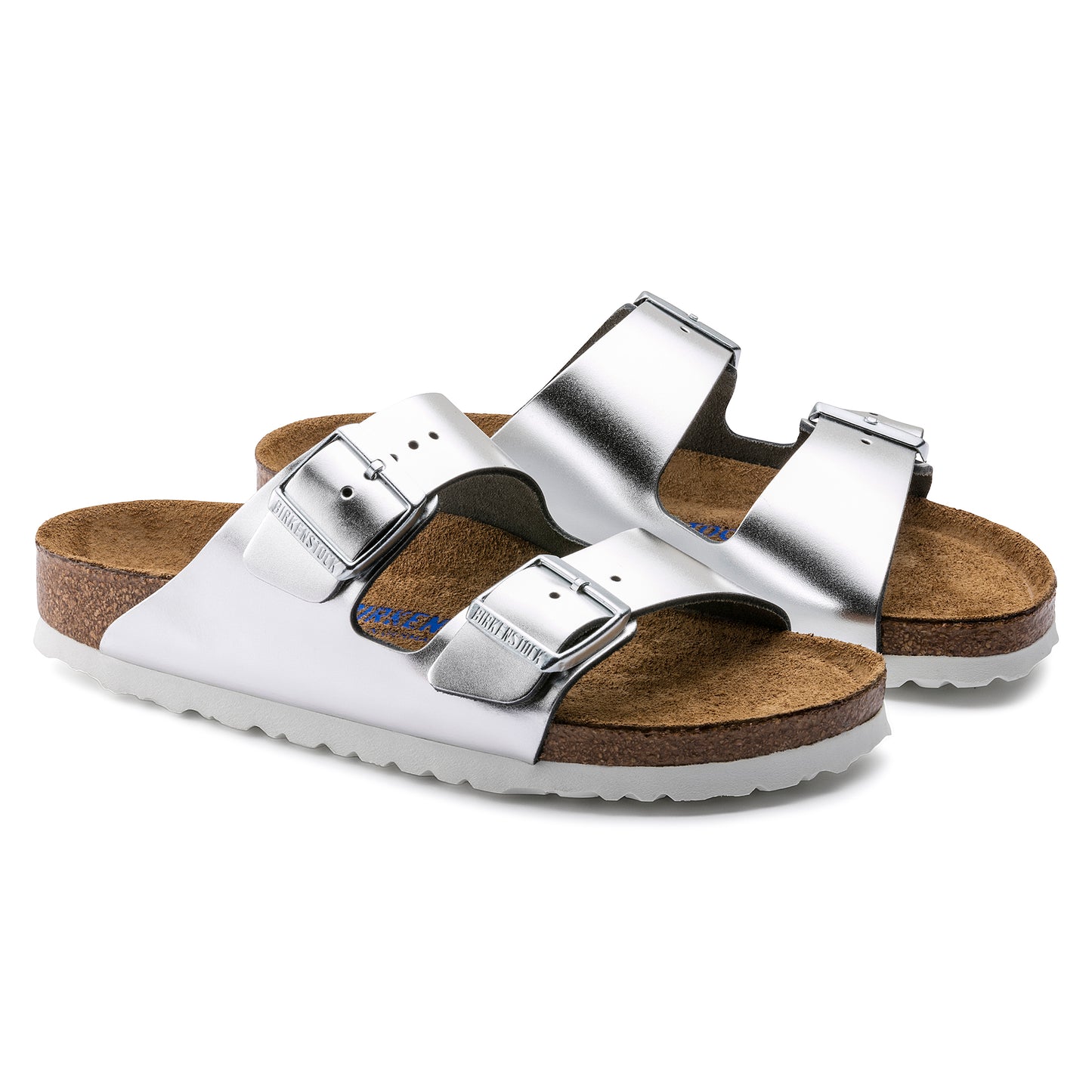 Arizona Soft Footbed Leather Metallic Silver