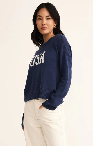 Sienna USA Sweater/ Yacht Blue