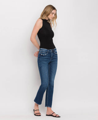 Mid Rise Ankle Slim Straight Jeans / Wax Plant