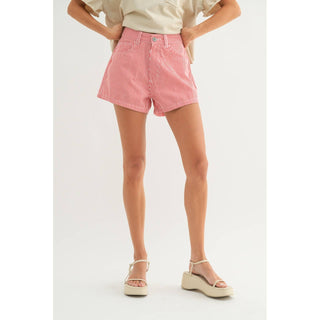 Striped Denim Shorts