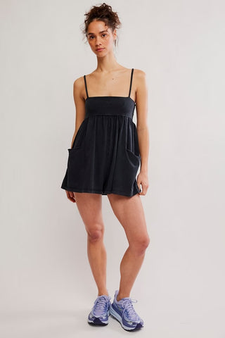 Hot Shot Strappy Romper / Black