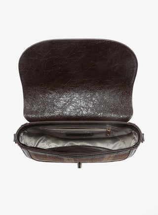 Calloway Plaid Contrast Crossbody Bag / Brown