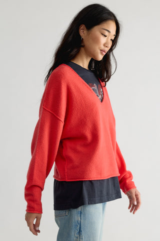 See Me V Neck Pullover / Poppy Red