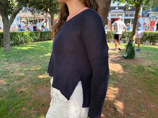 Everyday Ribbed V Mercer / Night Navy