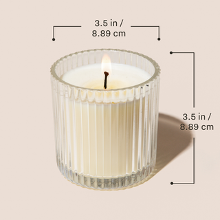 Warm and Cozy 12 oz Soy Candle, Fluted Ribbed Jar - Decor