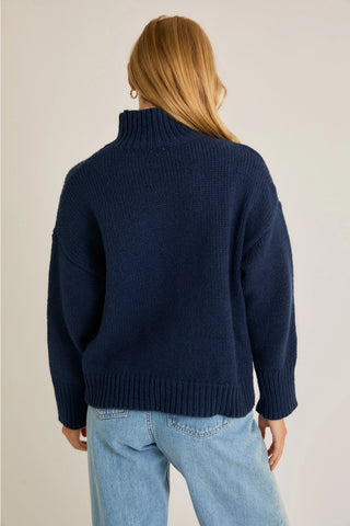 Ski Mock Neck Sweater / Navy