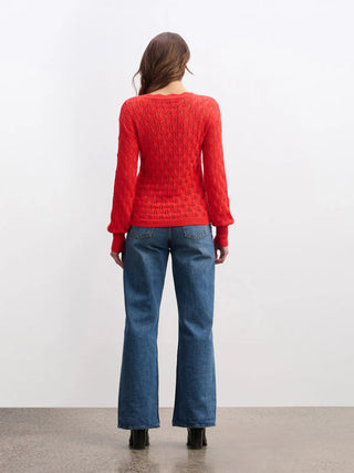 Iris Sweater - Ruby Red