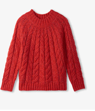 Dylan Cable Knit Sweater - Red