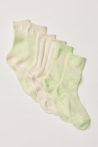 Nordic Knit Sock Pack / Lime Cream