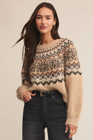Kenaby Fair Isle Sweater / Oatmeal Heather