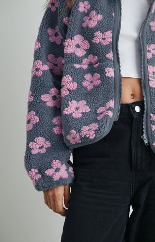 Fall Daisy Flower Pattern Fleece Sherpa