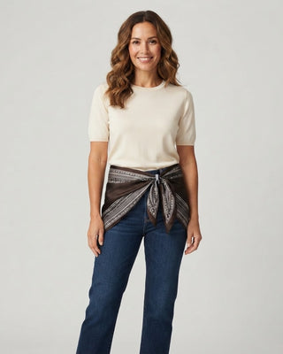 Waist Belt Silk Scarf / Espresso
