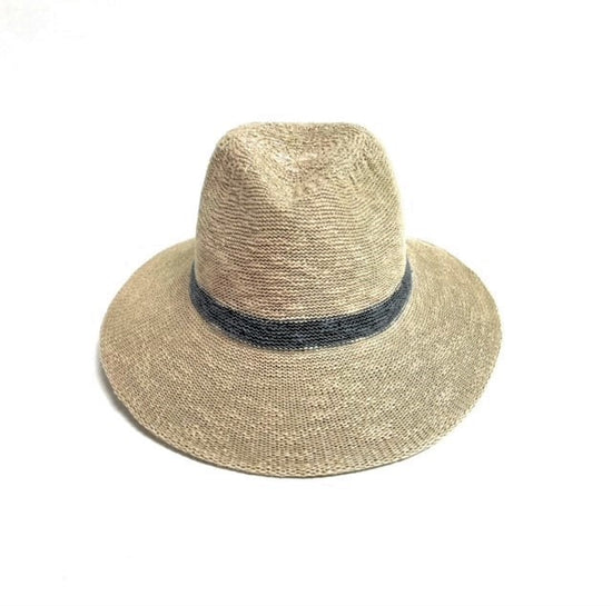 Cotton Blend Fedora Brim Hat With Stripe