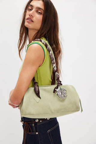 Sierra Suede Shoulder Bag / Sage