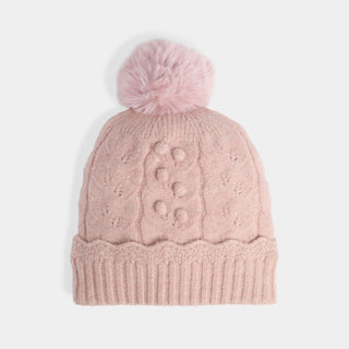 Sweet Scallop Knit Hat / Dusty Rose