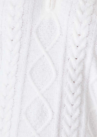 Chenille Cable Knit Crew Lounge Pants / Ivory