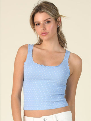 Polka Dot Edge Crop Top