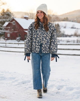Emilia Quilt Jacket / Navy Floral