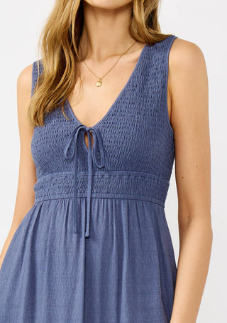 Flowy Tiered Midi Dress with Side Pockets