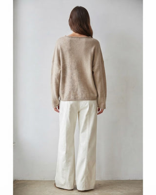 Rollneck Duck Crew Sweater / Light Mocha