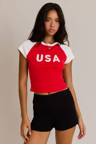 CAP SLEEVE USA BABY TEE