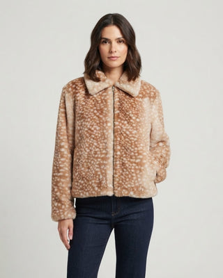 Zaina Fur Zip Jacket / Fawn