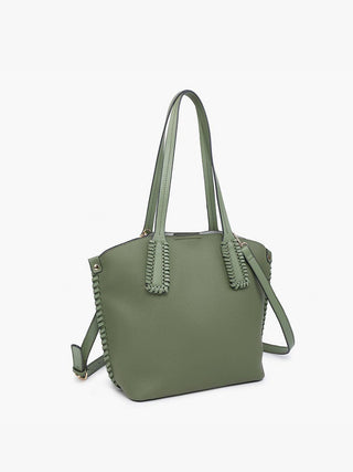 Micah Whipstitch 3-Compartment Tote: Denim