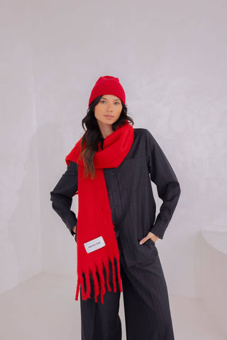 The Stockholm Scarf - 100% Recycled - Crimson Red