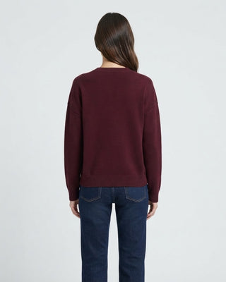 Lila Autumn Puppy Graphic Sweater / Burgundy