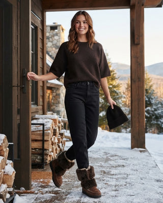 Veronica Short Sleeve Sweater / Espresso