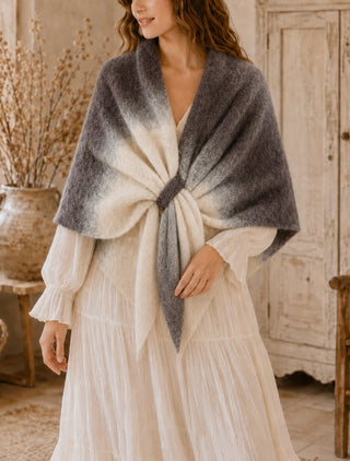 Ultra-Soft Ombré Triangle Scarf w/ Pull-Through Loop