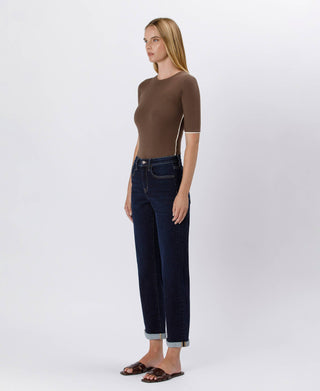 High Rise Cuffed Crop Straight / Time Away