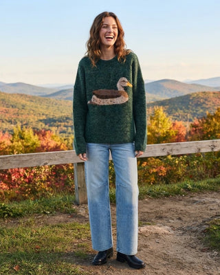 Cozy Knit Mallard Sweater / Forest Green